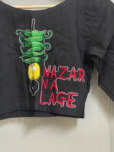 Cotton Black Blouse Sized 38