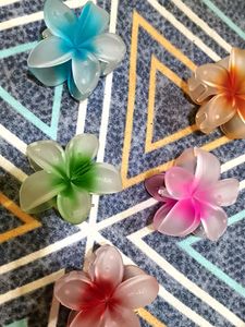 Colorful Floral Hair Clips - Set of 5