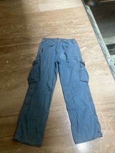 Blue Denim Cargo Pants