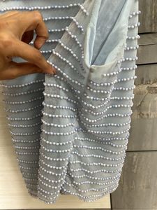 Blue Embellished Party Top