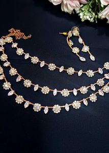 Ad Necklace Set With Small Earrings