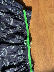 Navy Blue Printed Skirt for Girls