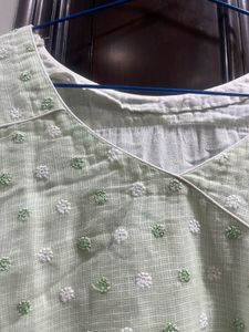 Mint Green Embroidered Kurta