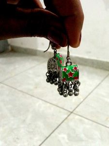 Elegant Green Jhumka Earrings