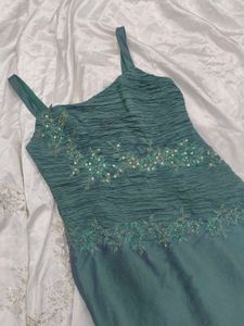 Teal Beaded Gown