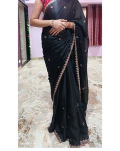 Black Sequence Party Wear Saree