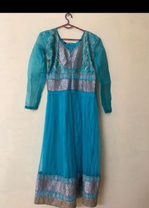 Blue Silver Anarkali Gown