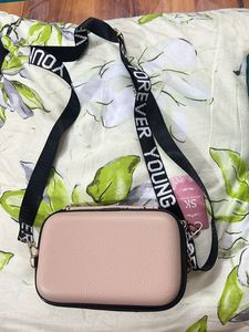 New Sling Bag In Beige Color With Long Handle