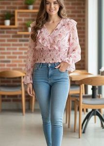 Floral Ruffle Crop Top