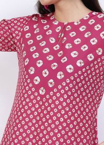 Pink Printed Kurta Pant Set