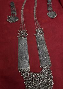Oxidized Silver Peacock Jewelry Set