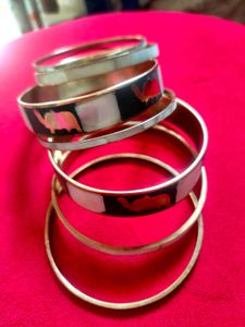 Pure Hathi Daant Bangle Set in a Brass fittings