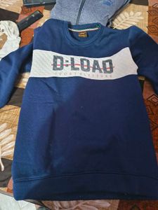 Blue Printed Sweatshirt used  miltiple Time