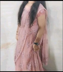 Peach Floral Saree