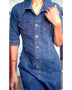 Solid Denim Dress