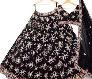 Black embroidered Lehenga