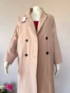 Beige Double-Breasted Coat