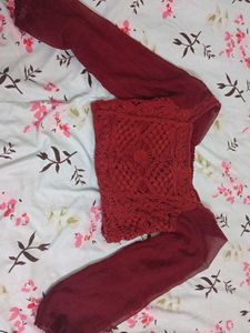 Maroon Crop Top