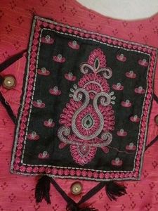 Pink Embroidered Tunic Top