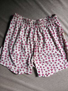 Heart Print Pajama Shorts