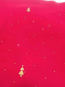 Elegant rose color  Embroidered Saree