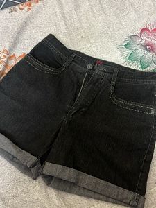 CHARCOAL DENIM SHORTS
