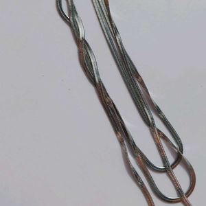3 Layer Anti Tarnish Silver Snake Chain