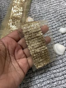 1.5 Meter Golden Sequin Lace Border