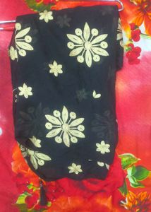 Golden Flowral Embroidery Beautiful Dupata