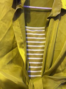 Green Tie-Front Top &amp; Striped Tank