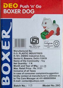 DEO Push &#39;n&#39; Go Boxer Dog Toy