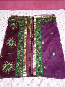 Pure Cotton Chikenkari Kurti With New Sare