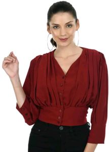 Maroon Western Crop Top*