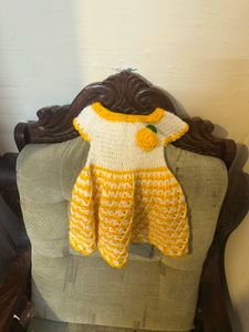 Crochet Yellow &amp; White Baby Dress