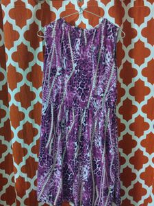 Stylish Purple Animal Print Dress