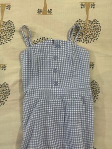 Gingham Button-Front Dress