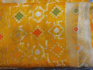 Yellow Banarasi Silk Saree