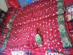 🆕 Full Embradary Work Ready To Wear Saree Never Used Best Quality