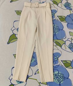 Zara Belted High-Waisted Trousers