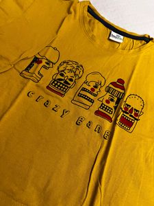 Mustard Boxy Fit Crop Top