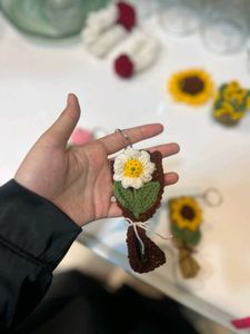 Crochet Flower Bouquet Keychain
