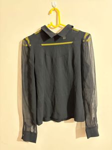 Stylish Black Sheer Top