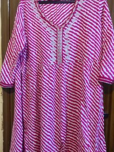 Pink Striped Kurti