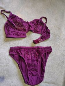 Beautiful Purple Colour Net Bra Panty