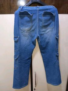 Blue Denim Cargo Jeans