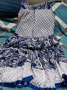 White And Navy Blue Top