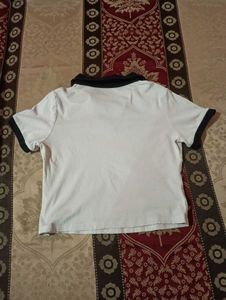 Cute White &amp; Black Polo Tee