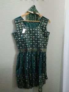 Party wear Kurti Plazzo Dupatta Set