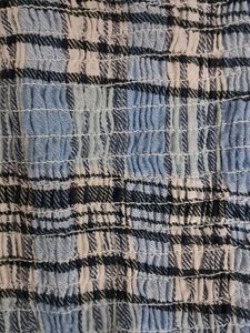 Blue Plaid Adjustable-Strap Smocked Tank