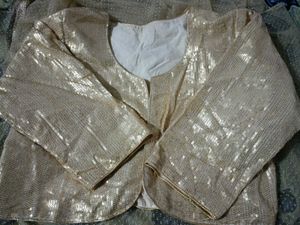 Full Od Gold Sequence Work Inner Wear Jacket